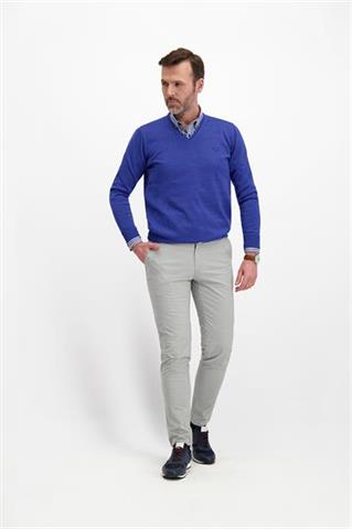 Szare spodnie w kratę męskie chinos 64158 - 245741