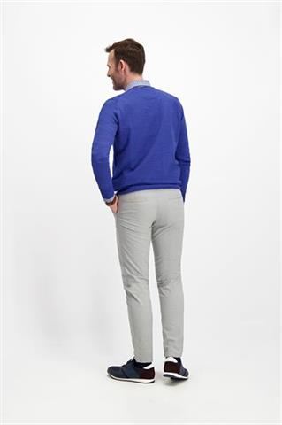 Szare spodnie w kratę męskie chinos 64158 - 245761