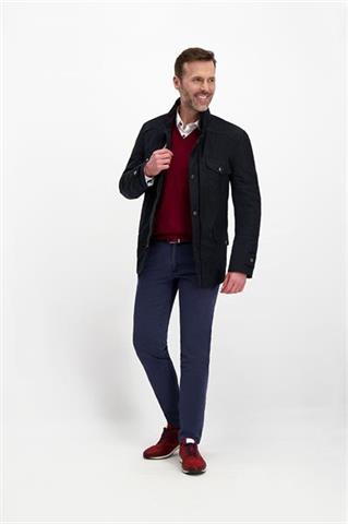 Granatowa kurtka męska z ozdobnymi kieszeniami 11102 - 248141