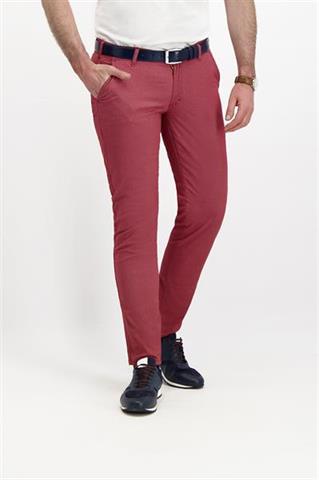 Czerwone spodnie męskie chino w mikro wzór 64149 - 248201