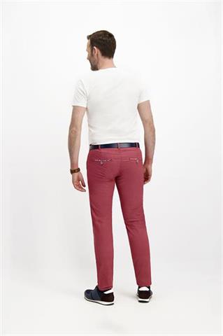 Czerwone spodnie męskie chino w mikro wzór 64149 - 248211