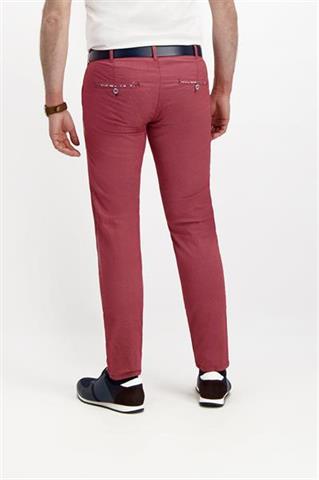 Czerwone spodnie męskie chino w mikro wzór 64149 - 248221