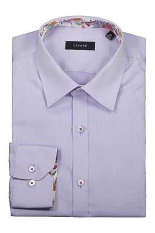 Jednolita koszula męska w odcieniu fioletu 92513 - 270041