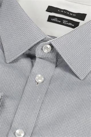 Szara koszula męska w mikrowzór 92599 - 270121