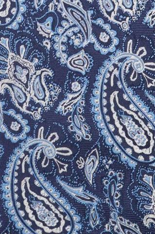 Niebieski krawat męski z motywem paisley 57385 - 273571
