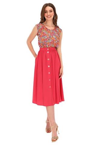 Rozkloszowana spódnica midi z guzikami 58258 - 274341