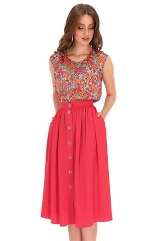 Rozkloszowana spódnica midi z guzikami 58258 - 274361