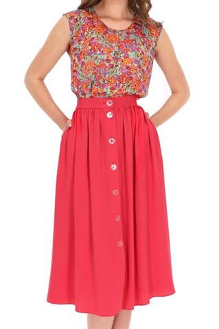 Rozkloszowana spódnica midi z guzikami 58258 - 274371
