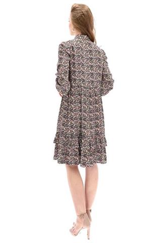 Krótka sukienka w drobny kwiatowy wzór 58259 - 275511