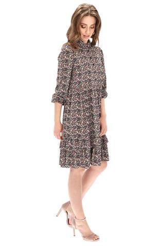 Krótka sukienka w drobny kwiatowy wzór 58259 - 275521