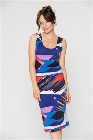 Sukienka midi we wzory 58284 - 276741