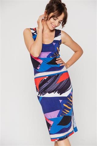 Sukienka midi we wzory 58284 - 276761