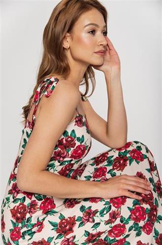 Sukienka midi w kwiaty 58292 - 276991