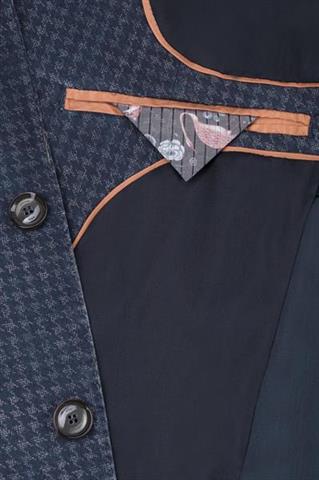 Granatowa marynarka w pepitkę 45133 - 28151