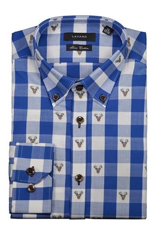 Koszula męska w niebieską kratkę 92457 - 282061