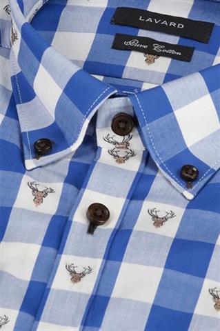 Koszula męska w niebieską kratkę 92457 - 282071