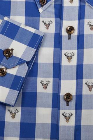 Koszula męska w niebieską kratkę 92457 - 282081
