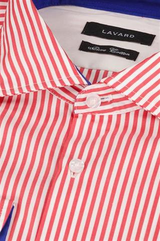 Koszula męska w czerwone prążki 91007 - 282321