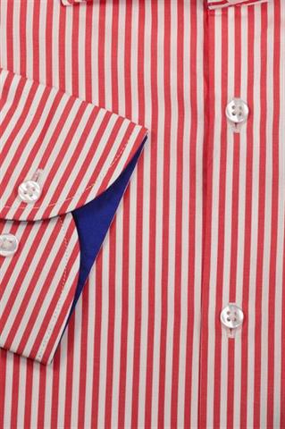 Koszula męska w czerwone prążki 91007 - 282331