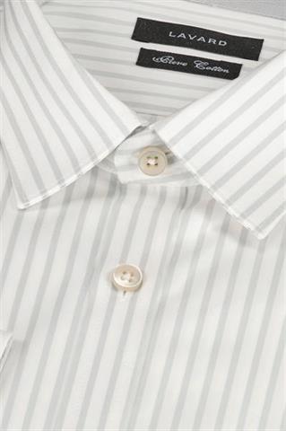 Elegancka koszula męska w szare paski 92155 - 282421