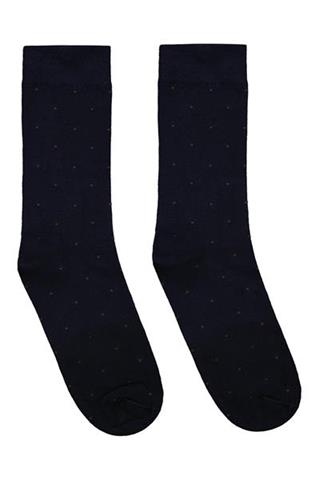 Granatowe skarpety męskie w małe kropki 73988 - 283411