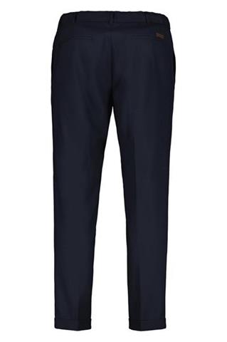 Granatowe spodnie męskie joggery z mankietami i kantem 64169 - 284041