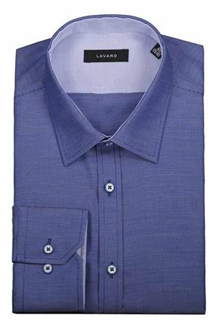 Granatowa koszula męska w mikrowzór 93192 - 287441