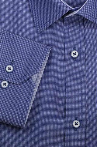 Granatowa koszula męska w mikrowzór 93192 - 287451
