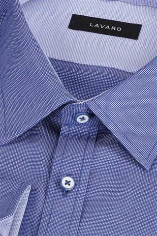 Granatowa koszula męska w mikrowzór 93192 - 287461