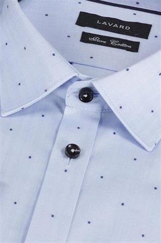 Elegancka błękitna koszula męska z mikrowzorem 92816 - 288101