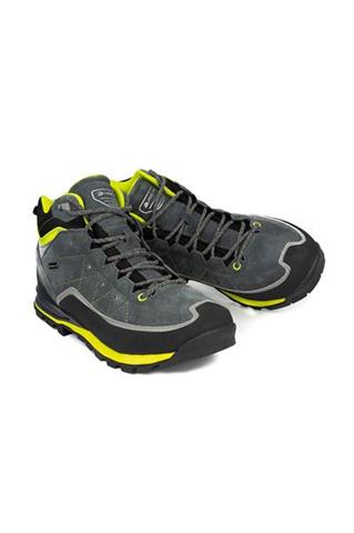 Szare buty outdoorowe męskie z żółtymi elementami 58470 - 289321