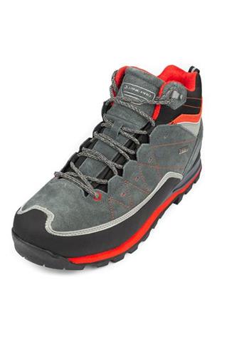 Szare buty outdoorowe męskie z czerwonymi elementami 58469 - 289391