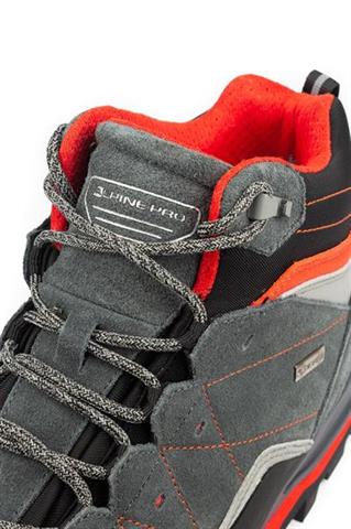 Szare buty outdoorowe męskie z czerwonymi elementami 58469 - 289451