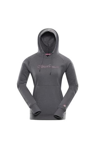 Szara dresowa bluza damska z kapturem 58346 - 289751