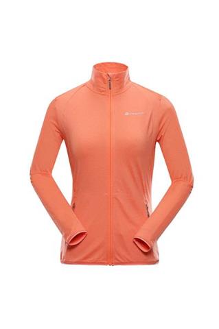Pomarańczowa bluza damska ze stójką z tkaniny prostretch 58323 - 290131