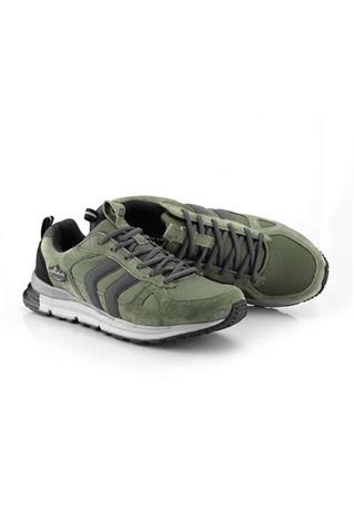 Skórzane sneakersy męskie w odcieniu zieleni 58467 - 290751