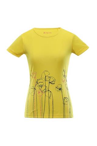 Żółta koszulka damska z nadrukiem 58302 - 293341