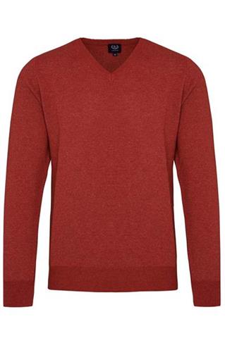 Malinowy sweter V-Neck  Rosso 72752 - 29621