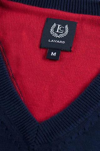 Granatowy sweter V-Neck 72753 - 29701