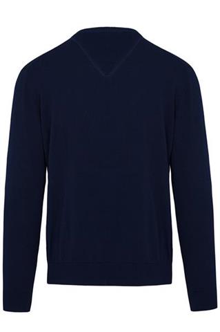 Granatowy sweter V-Neck 72753 - 29711
