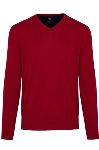 Czerwony sweter V-Neck 72755 - 29771