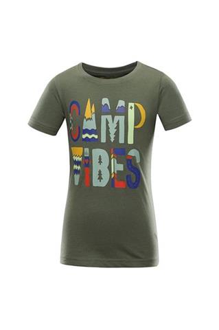 Oliwkowy t-shirt dziecięcy z nadrukiem 58432 - 297751