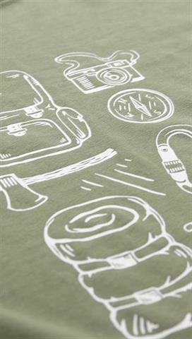 Oliwkowy t-shirt męski z nadrukiem 58366 - 298591