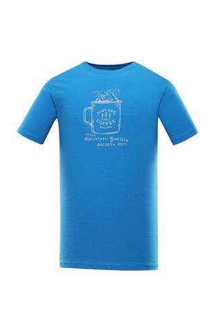 Niebieski t-shirt męski z nadrukiem 58370 - 299331