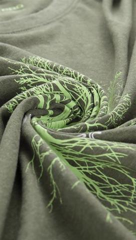 Oliwkowy t-shirt męski z nadrukiem 58381 - 301231