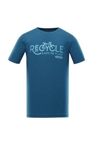 T-shirt męski w morskim odcieniu 58382 - 301321