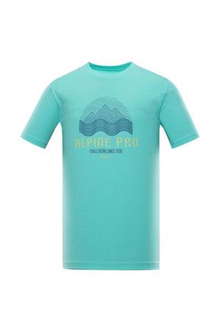 T-shirt męski w seledynowym odcieniu 58410 - 302691