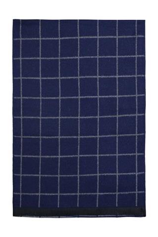 Granatowy szal w kratę 72941 - 30321