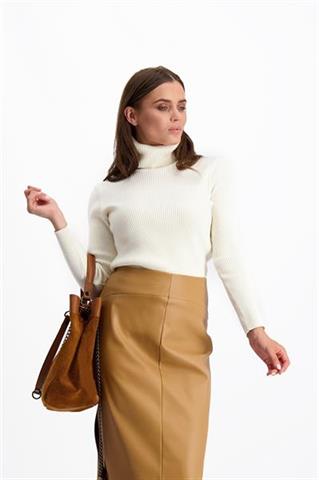 Kremowy sweter z wysokim golfem 84128 - 303291