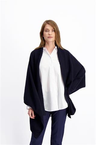 Granatowe poncho damskie 84457 - 303661